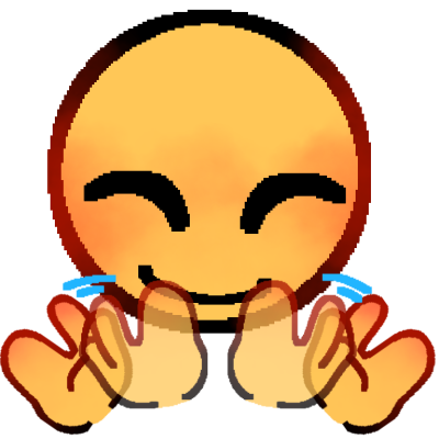 an emoji yellow round face of someone waving their hands in front of them in jazz hands.